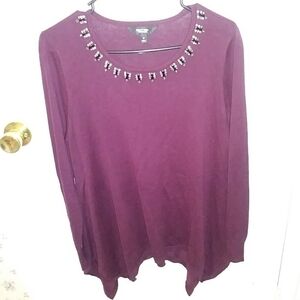 Simply Vera plum blouse with pretty beading medium